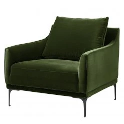 Studio Copenhagen Fauteuil Pouch - Velours - Vert foncé, Fauteuil 1 place design et confortable