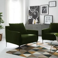 Studio Copenhagen Fauteuil Pouch - Velours - Vert foncé, Fauteuil 1 place design et confortable -Pas Cher Fauteuils Magasin 1000179430 200320 15314900011 MOOD DETAILS P000000001000179430 mood