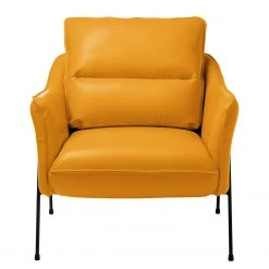 Fauteuil Knokke II en Cuir Véritable Jaune Doré - Confort et Élégance | Studio Copenhagen -Pas Cher Fauteuils Magasin 1000179435 200211 09285800011 DETAILS P000000001000179435