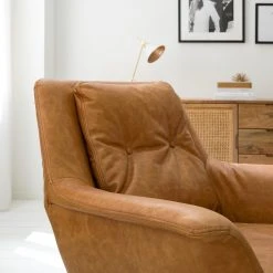 Fauteuil Pimentas en Cuir Marron par Studio Copenhagen - Confort et Élégance -Pas Cher Fauteuils Magasin 1000179436 200324 14463400007 DETAILS P000000001000179436