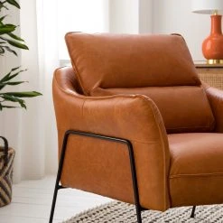 Studio Copenhagen Fauteuil Knokke I - Cuir véritable Cognac - Fauteuil 1 place élégant et confortable -Pas Cher Fauteuils Magasin 1000179437 210323 15234101703 DETAILS P000000001000179437