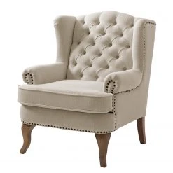 Fauteuil Noda Crème - Maison Belfort - Tissu Haut de Gamme