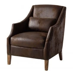 Maison Belfort Fauteuil Coomera - Aspect cuir vieilli marron - Confort premium - Fauteuil 1 place