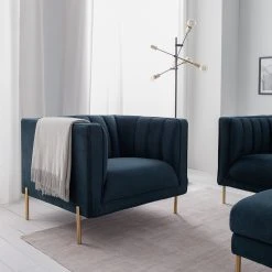 Fauteuil Borlo Bleu Marine - Confort élégant pour votre salon | Jack & Alice -Pas Cher Fauteuils Magasin 1000180145 201030 05552300027 MOOD DETAILS P000000001000180145 mood