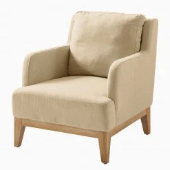 Maison Belfort Fauteuil Niebla - Tissu Beige - Confort Élégant pour votre Intérieur