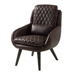 Fauteuil Belrose I en Imitation Cuir - Marron Foncé - Confort et Style par Ars Manufacti