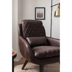 Fauteuil Belrose I en Imitation Cuir - Marron Foncé - Confort et Style par Ars Manufacti -Pas Cher Fauteuils Magasin 1000180872 200723 13373900003 DETAILS P000000001000180872