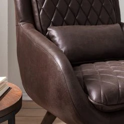 Fauteuil Belrose I en Imitation Cuir - Marron Foncé - Confort et Style par Ars Manufacti -Pas Cher Fauteuils Magasin 1000180872 200723 13373900004 DETAILS P000000001000180872