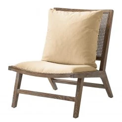Fauteuil Asilo 1 Place en Tissu Beige - Maison Belfort - Confort et Élégance