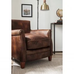 Fauteuil Katira en Cuir Marron - Confort et Élégance | Maison Belfort -Pas Cher Fauteuils Magasin 1000180876 200723 13375000018 DETAILS P000000001000180876
