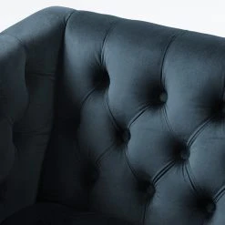 Jack & Alice Fauteuil Reynella - Velours Bleu marine - Fauteuil 1 place élégant et confortable -Pas Cher Fauteuils Magasin 1000180878 201021 13454700007 DETAILS P000000001000180878