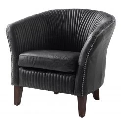 Ars manufacti Fauteuil Membre II - Cuir véritable noir - Fauteuil 1 place