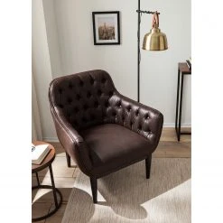 Fauteuil Jundiai en Imitation Cuir Marron Foncé - Confort et Style par Ars Manufacti -Pas Cher Fauteuils Magasin 1000180881 200723 13375300021 MOOD DETAILS P000000001000180881 mood