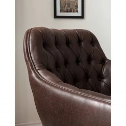 Fauteuil Jundiai en Imitation Cuir Marron Foncé - Confort et Style par Ars Manufacti -Pas Cher Fauteuils Magasin 1000180881 200723 13375400023 DETAILS P000000001000180881
