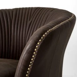 Ars manufacti Fauteuil Membre I - Imitation cuir marron foncé - Fauteuil 1 place élégant et confortable -Pas Cher Fauteuils Magasin 1000180892 210311 10224000015 DETAILS P000000001000180892