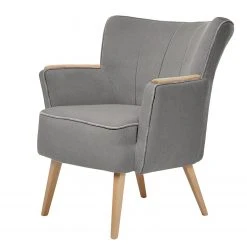 Fauteuil Sayda II - Tissu structuré Platine par Mørteens | Fauteuil 1 place design et confortable