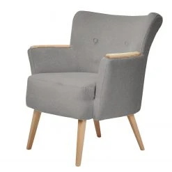 Fauteuil Sayda I - Tissu structuré Platine | Mørteens