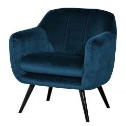 Jack & Alice Fauteuil Bowhill en Velours Bleu Foncé - Confort et Élégance