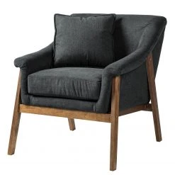 Ars Natura Fauteuil Burgen - Coton Gris - Fauteuil 1 Place Confortable et Élégant