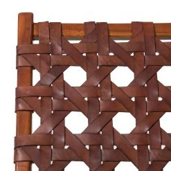 Fauteuil Design Copan en Cuir Tressé et Teck Massif - Marron Cognac | Ars Manufacti -Pas Cher Fauteuils Magasin 1000183944 200204 15373200006 DETAILS P000000001000183944