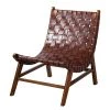 Fauteuil design Bourbourg I en cuir tressé et teck massif - marron cognac -Pas Cher Fauteuils Magasin 1000183949 200317 14382700007 IMAGE P000000001000183949