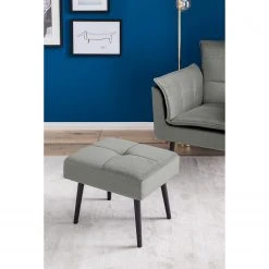 Jack & Alice Fauteuil Trilla - Fauteuil 1 place avec repose-pieds en velours gris -Pas Cher Fauteuils Magasin 1000184273 210323 15252101938 MOOD DETAILS P000000001000184273 mood