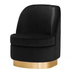 Jack & Alice Fauteuil Chanly I - Velours Ravi Noir | Fauteuil 1 Place Élégant et Confortable