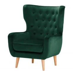 Norrwood Fauteuil Boyka I - Velours Ravi Vert vieilli - Fauteuil 1 place design et confortable