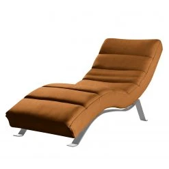 Loftscape Chaise Relax Kasson - Microfibre Bice Cognac - Chrome Brillant | Confort Premium