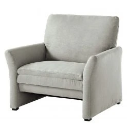 Modoform Fauteuil Capoma II - Aspect cuir vieilli Gris clair - Fauteuil design 1 place - Largeur 100 cm