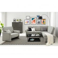 Modoform Fauteuil Capoma II - Aspect cuir vieilli Gris clair - Fauteuil design 1 place - Largeur 100 cm -Pas Cher Fauteuils Magasin 1000186789 210323 15262602117 MOOD DETAILS P000000001000186789 mood