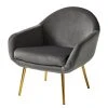 Jack & Alice Fauteuil Milawa - Velours Gris - Fauteuil 1 Place Confortable -Pas Cher Fauteuils Magasin 1000186960 200903 09504900001 IMAGE P000000001000186960