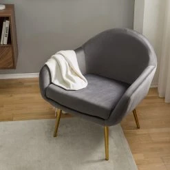 Jack & Alice Fauteuil Milawa - Velours Gris - Fauteuil 1 Place Confortable -Pas Cher Fauteuils Magasin 1000186960 201029 14291500002 MOOD DETAILS P000000001000186960 mood