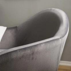 Jack & Alice Fauteuil Milawa - Velours Gris - Fauteuil 1 Place Confortable -Pas Cher Fauteuils Magasin 1000186960 201029 14292000007 DETAILS P000000001000186960