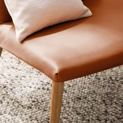 Mørteens Fauteuil Sonka en Cuir Véritable Marron Doré - Fauteuil 1 Place Haut de Gamme -Pas Cher Fauteuils Magasin 1000194318 210517 16064400004 DETAILS P000000001000194318