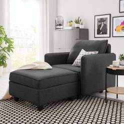 Fredriks Loveuse Lavara - Fauteuil 1 Place en Tissu Gris Foncé -Pas Cher Fauteuils Magasin 1000194549 200128 06060900006 MOOD DETAILS P000000001000194549 mood