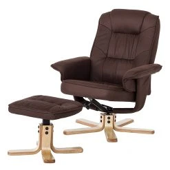 Modoform Fauteuil de Relaxation Canillo II avec Repose-Pieds en Microfibre Marron
