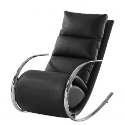 Fauteuil à bascule Fredriks Rocking Chair Fox II - Imitation cuir noir - Confort premium