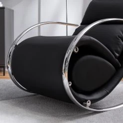 Fauteuil à bascule Fredriks Rocking Chair Fox II - Imitation cuir noir - Confort premium -Pas Cher Fauteuils Magasin 1000199047 210430 12435500006 DETAILS P000000001000199047