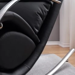 Fauteuil à bascule Fredriks Rocking Chair Fox II - Imitation cuir noir - Confort premium -Pas Cher Fauteuils Magasin 1000199047 210430 12435700007 DETAILS P000000001000199047