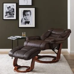 Modoform Fauteuil relax Rimbach avec repose-pieds - Cuir véritable ou imitation cuir - Marron -Pas Cher Fauteuils Magasin 1000199060 200621 14593100020 MOOD DETAILS P000000001000199060 mood