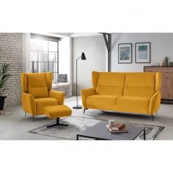 Fredriks Fauteuil Lehi - Velours Jaune Moutarde avec Repose-Pieds - Fauteuil Relax -Pas Cher Fauteuils Magasin 1000199858 200225 14063000887 MOOD DETAILS P000000001000199858 mood