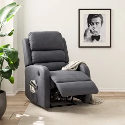 Modoform Fauteuil Relax Bartlett - Microfibre Gris - Confort Ultime et Design Élégant -Pas Cher Fauteuils Magasin 1000200112 200731 14210300009 MOOD DETAILS P000000001000200112 mood