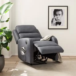 Modoform Fauteuil Relax Bartlett - Microfibre Gris - Confort Ultime et Design Élégant -Pas Cher Fauteuils Magasin 1000200112 200731 14210400010 MOOD DETAILS P000000001000200112 mood