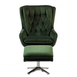 Jack & Alice Fauteuil Bracon en Velours Vert Foncé - Confort et Élégance -Pas Cher Fauteuils Magasin 1000200113 200724 14032800012 DETAILS P000000001000200113