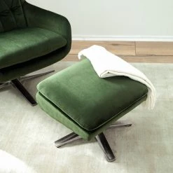 Jack & Alice Fauteuil Bracon en Velours Vert Foncé - Confort et Élégance -Pas Cher Fauteuils Magasin 1000200113 200903 09542000004 DETAILS P000000001000200113