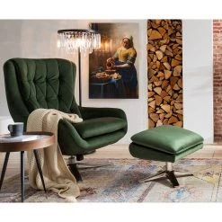 Jack & Alice Fauteuil Bracon en Velours Vert Foncé - Confort et Élégance -Pas Cher Fauteuils Magasin 1000200113 201013 16062600008 MOOD DETAILS P000000001000200113 mood