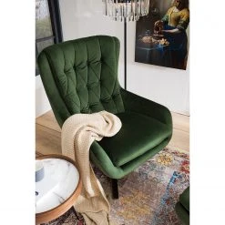 Jack & Alice Fauteuil Bracon en Velours Vert Foncé - Confort et Élégance -Pas Cher Fauteuils Magasin 1000200113 201013 16062600009 MOOD DETAILS P000000001000200113 mood