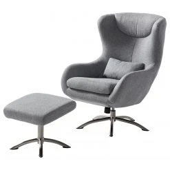 Fauteuil Bergère Fredriks Barnard Gris - Tissé à Plat Confortable et Élégant