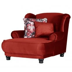 Ridgevalley Fauteuil bergère Lusse en Velours Rouge cerise - Confort et Élégance